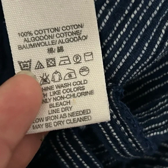 Free People Navy Striped Cropped Pants - Picture 4 of 6